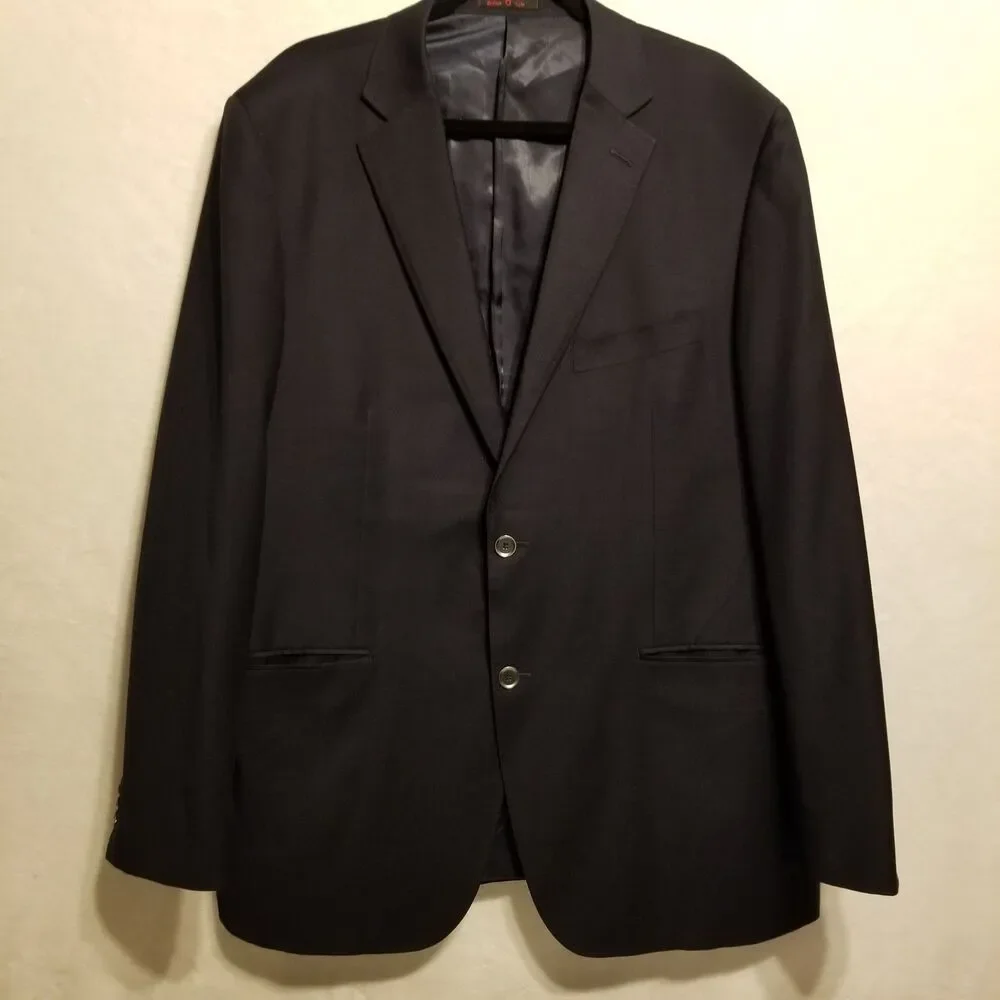 Byron Luca di Marco 48L Wool Blazer Dual Vent Sport Suit Coat Black Business